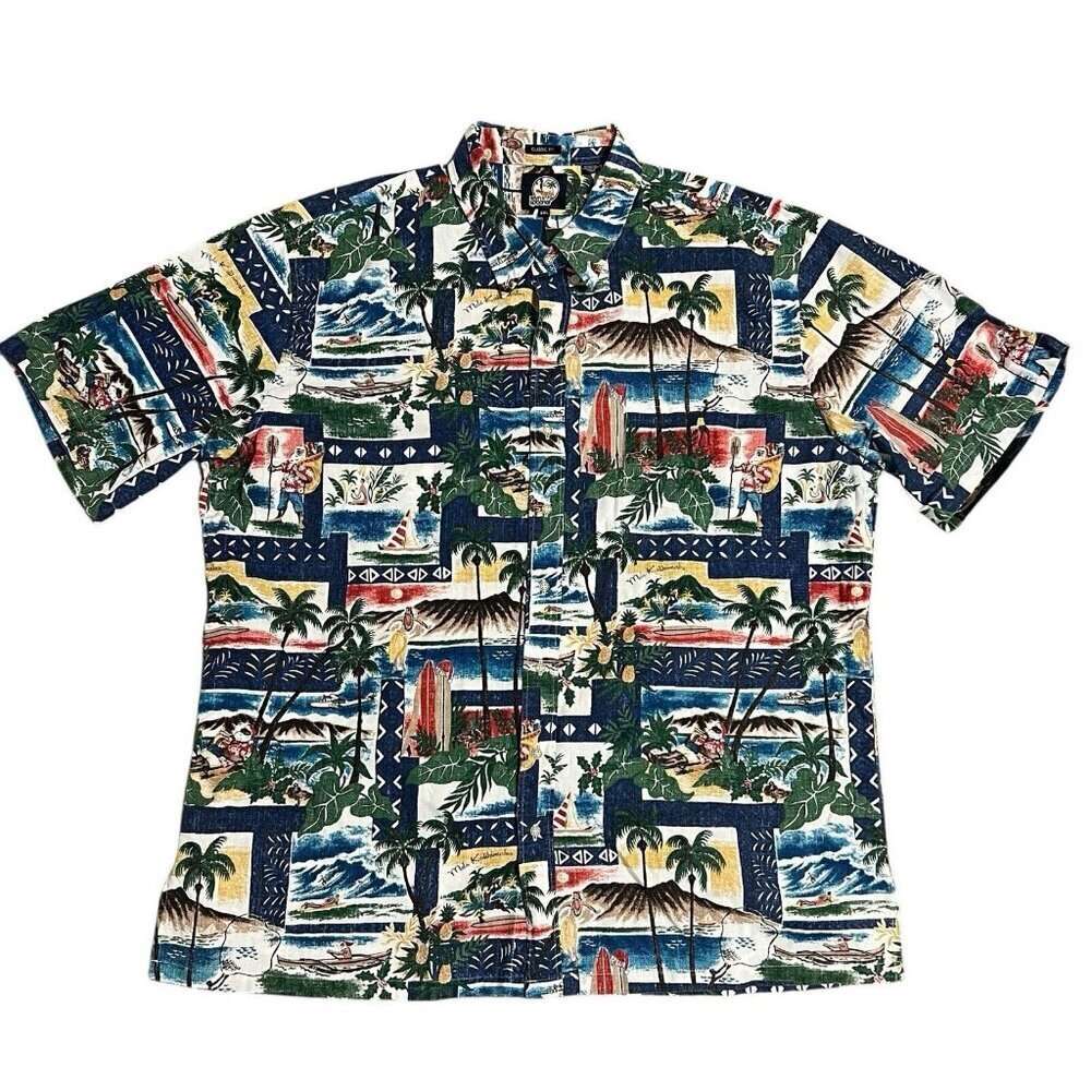 Reyn Spooner Mele Kalikimaka Hawaiian Shirt 3XL Holiday Aloha Print